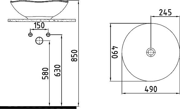 Раковина 49 см Bien Seramik Flash 73LG049B1