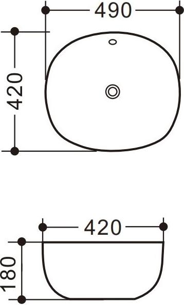 Раковина накладная Art&Max AM5306-W, белый