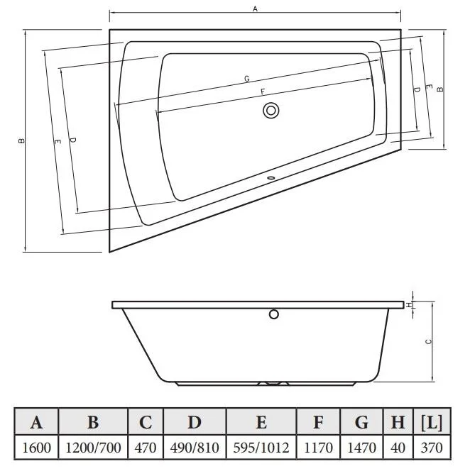 Акриловая ванна C-Bath Diana CBA00501L белый