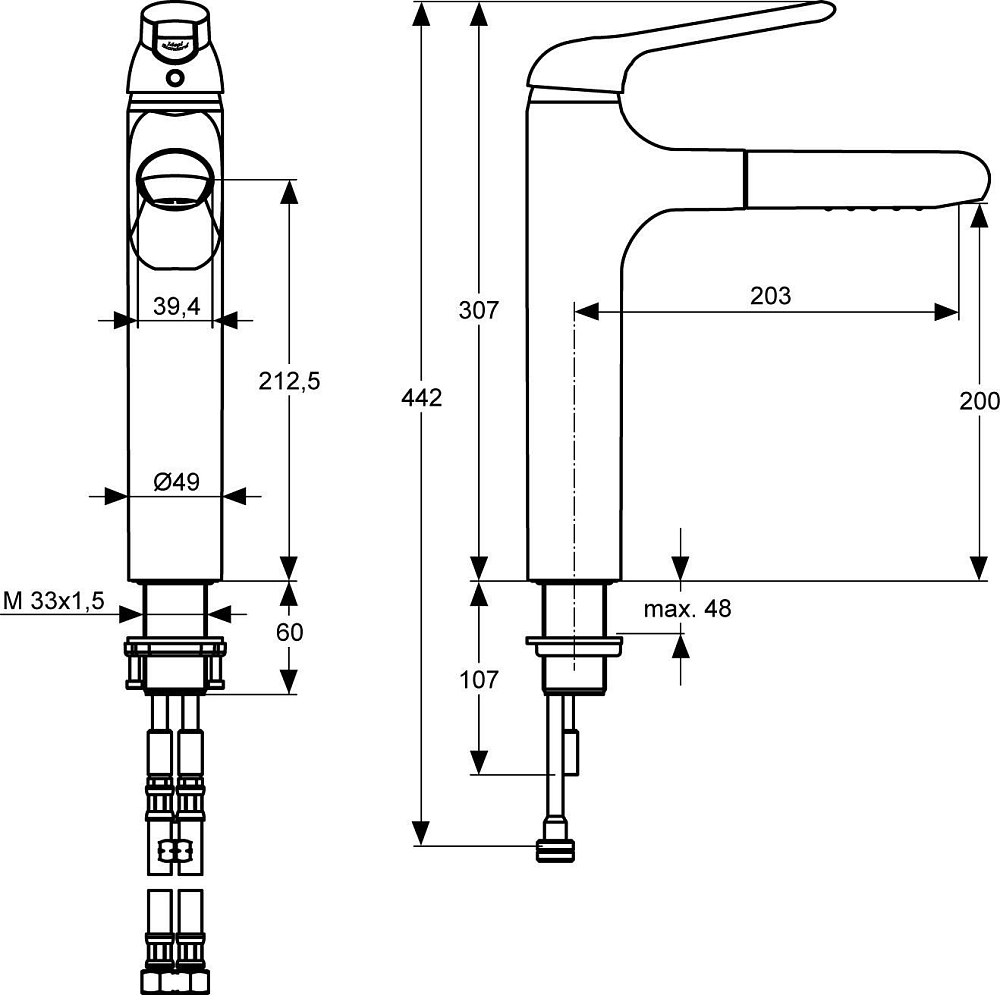 Смеситель для кухни Ideal Standard CeraLuna A3816AA, хром