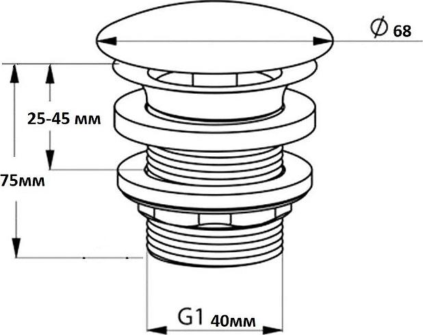 Донный клапан для раковины Creavit SF032-B, белый