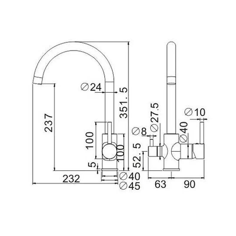 Смеситель для кухни Belz B801-3 B76801-7 черный