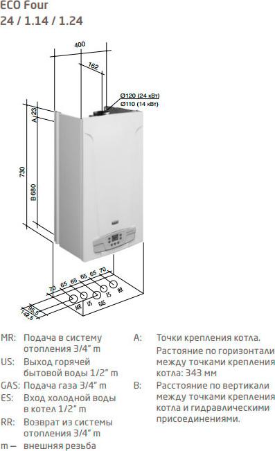 Газовый котел Baxi ECO Four 24 (9,3-24 кВт)