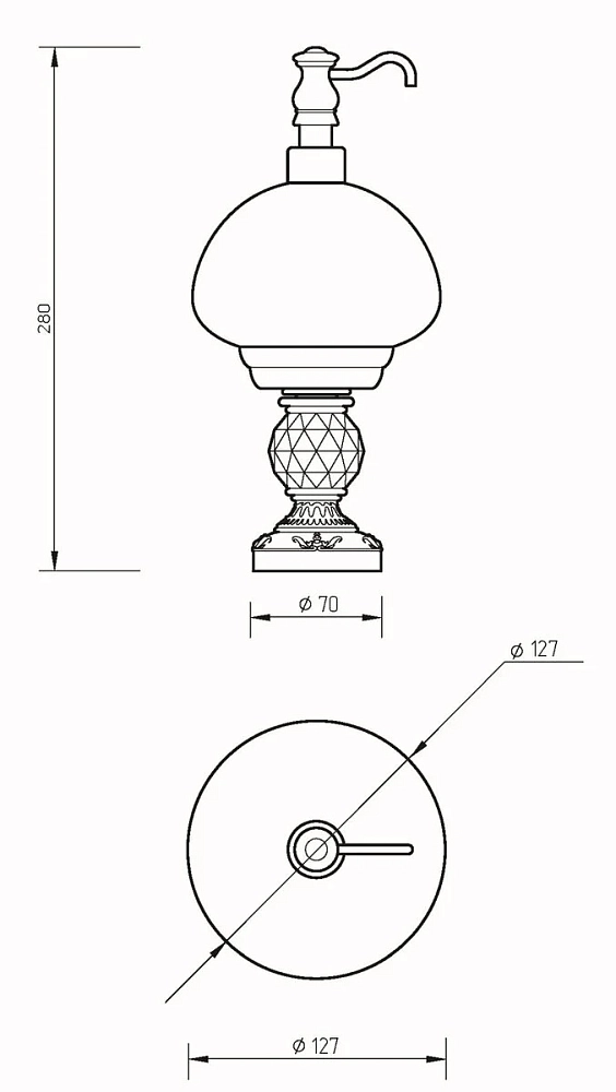 Дозатор для жидкого мыла Migliore Cristalia Swarovski 16767 бронза