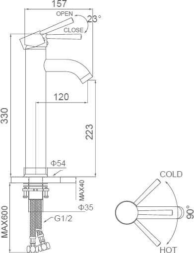 Смеситель для раковины STWORKI Ольборг FD01031 высокий