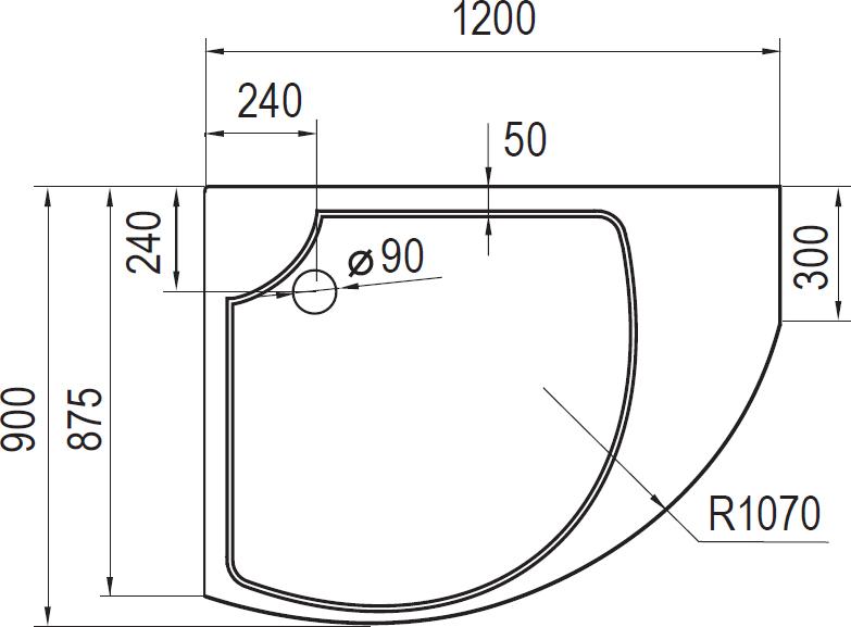 Поддон для душа Cezares Tray Triumph R