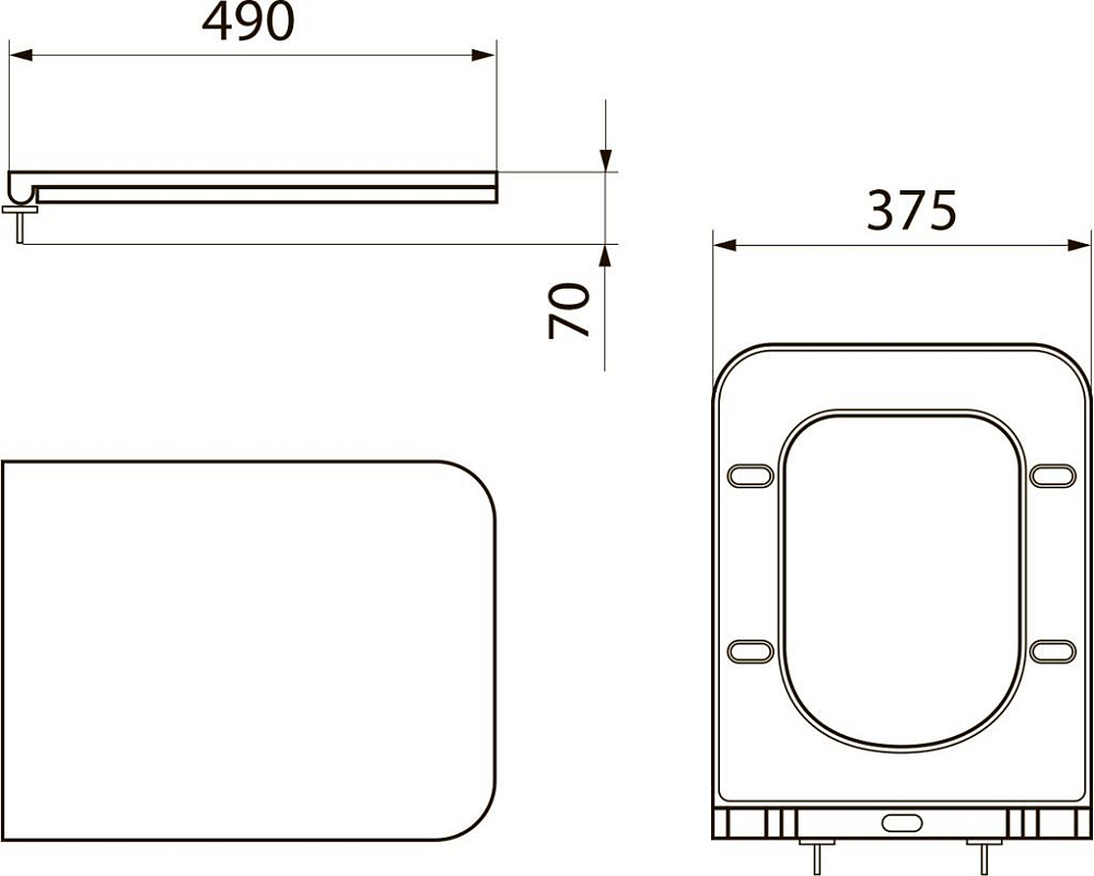 Крышка-сиденье Point Меркурий PN46831GM, графит