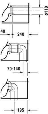 Чаша напольного унитаза Duravit Starck 3 0128090000