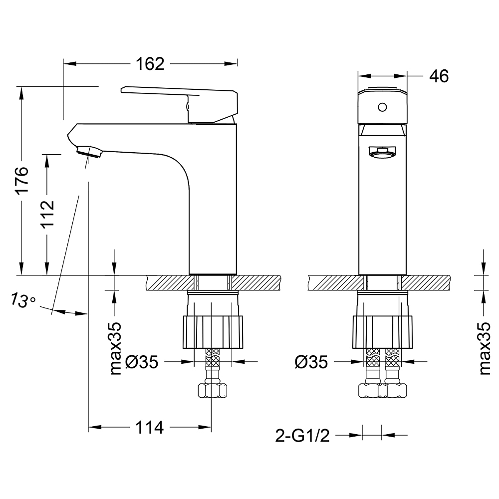 Смеситель для раковины Lemark Point LM0306C хром