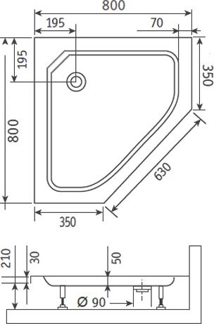 Поддон для душа RGW Style TR 80x80x21