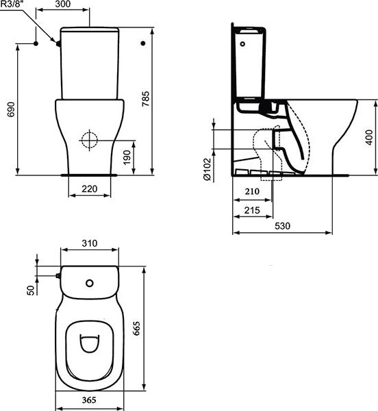 Унитаз-компакт Ideal Standard Tesi 673798054