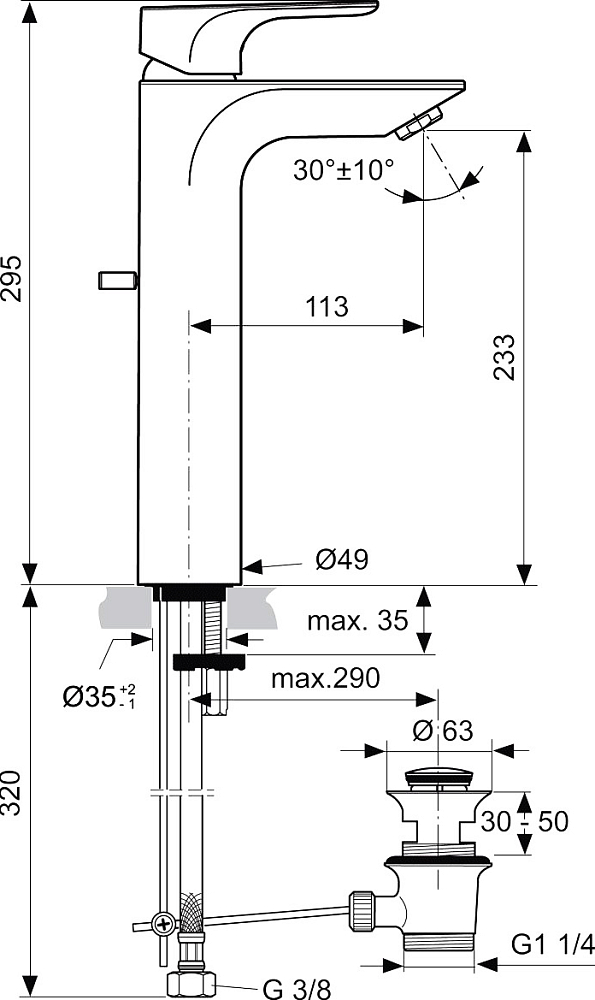 Смеситель Ideal Standard Strada A5840AA для раковины