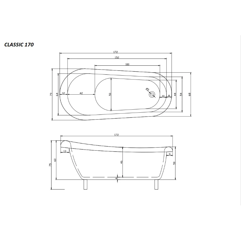 Акриловая ванна Cerutti Spa Classic CT9668 белый