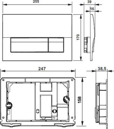 Кнопка смыва Roca Active В01 8901170B2, хром матовый