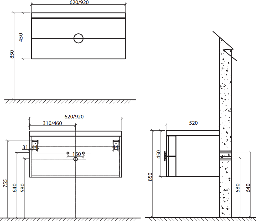 Раковина 92 см BelBagno Senso SENSO-920-LVB