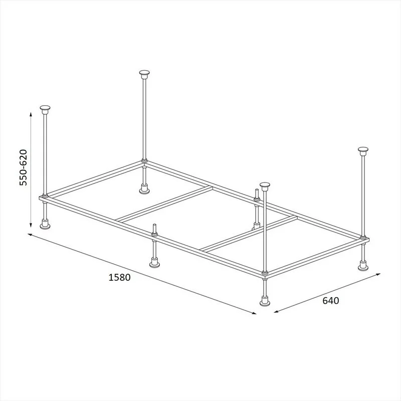 Каркас для ванны Berges 051025 170 х 70 см, белый