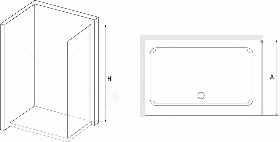 Душевая перегородка RGW Z-15 03221509-11 профиль хром, стекло прозрачное