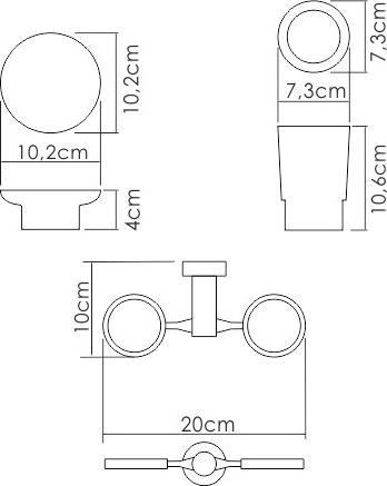 Держатель стакана и мыльницы WasserKRAFT K-28226, белый/хром