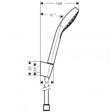 Душевой гарнитур Hansgrohe Croma Select E 1jet Port, 26412400, диск лейки 11 см, корпус хром, лицевая часть белая, 1 режим струи