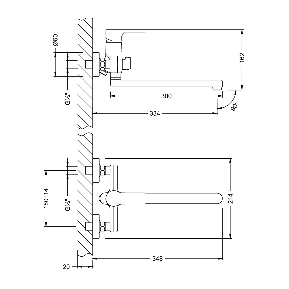 Смеситель для ванны Lemark Aura LM0651CH хром