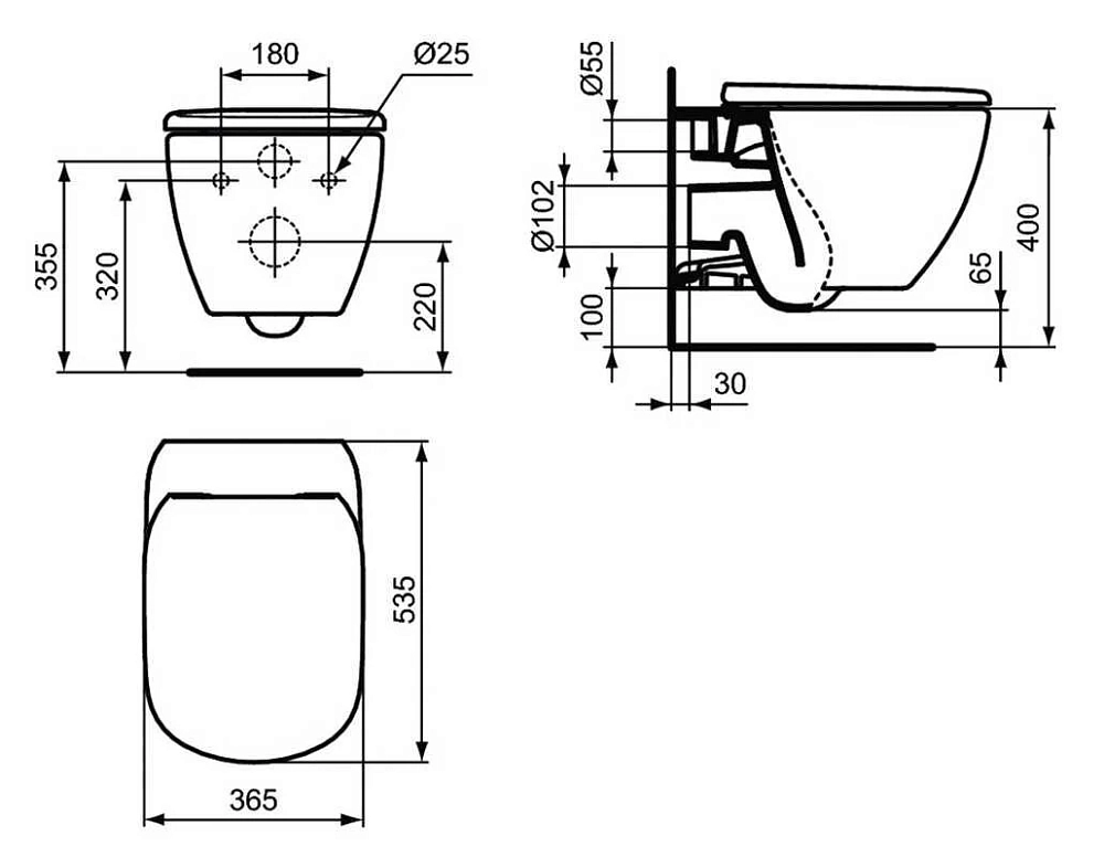 Инсталляция Grohe Rapid SL c безободковым унитазом Ideal Standard Tesi Rimless, крышка микролифт, клавиша хром, комплект