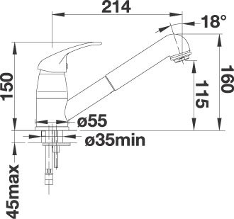 Смеситель Blanco Daras-S Silgranit 526234 чёрный