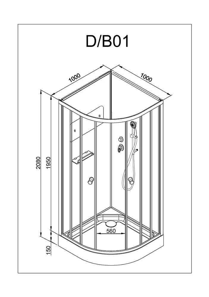 Душевая кабина Deto B B01BLACK