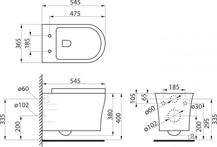 Унитаз подвесной BelBagno Ancona BB1224CHR-SM безободковый