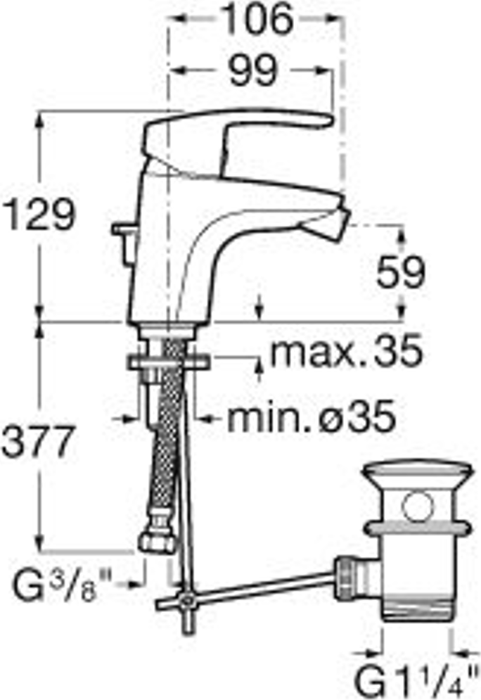 Смеситель для биде Roca Monodin-N 5A6098C0M