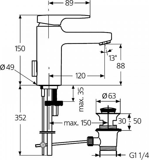 Смеситель для раковины Ideal Standard Moments A3903AA, хром