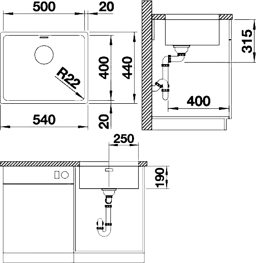 Кухонная мойка Blanco Andano 500-U 522967