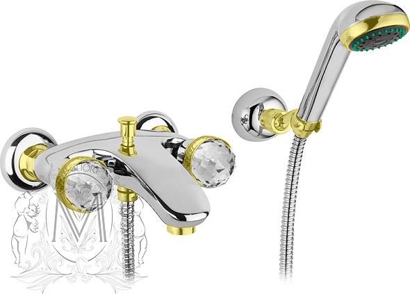 Смеситель Migliore Axo Swarovski ML.AXO-602F CrDo для ванны с душем