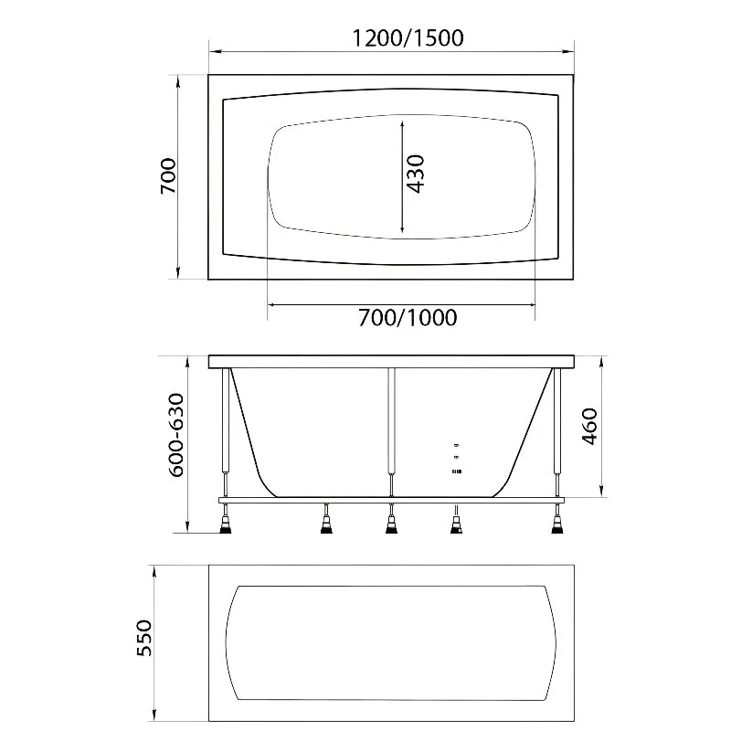 Акриловая ванна 1MarKa Viola 01ви1270кс2+ белый