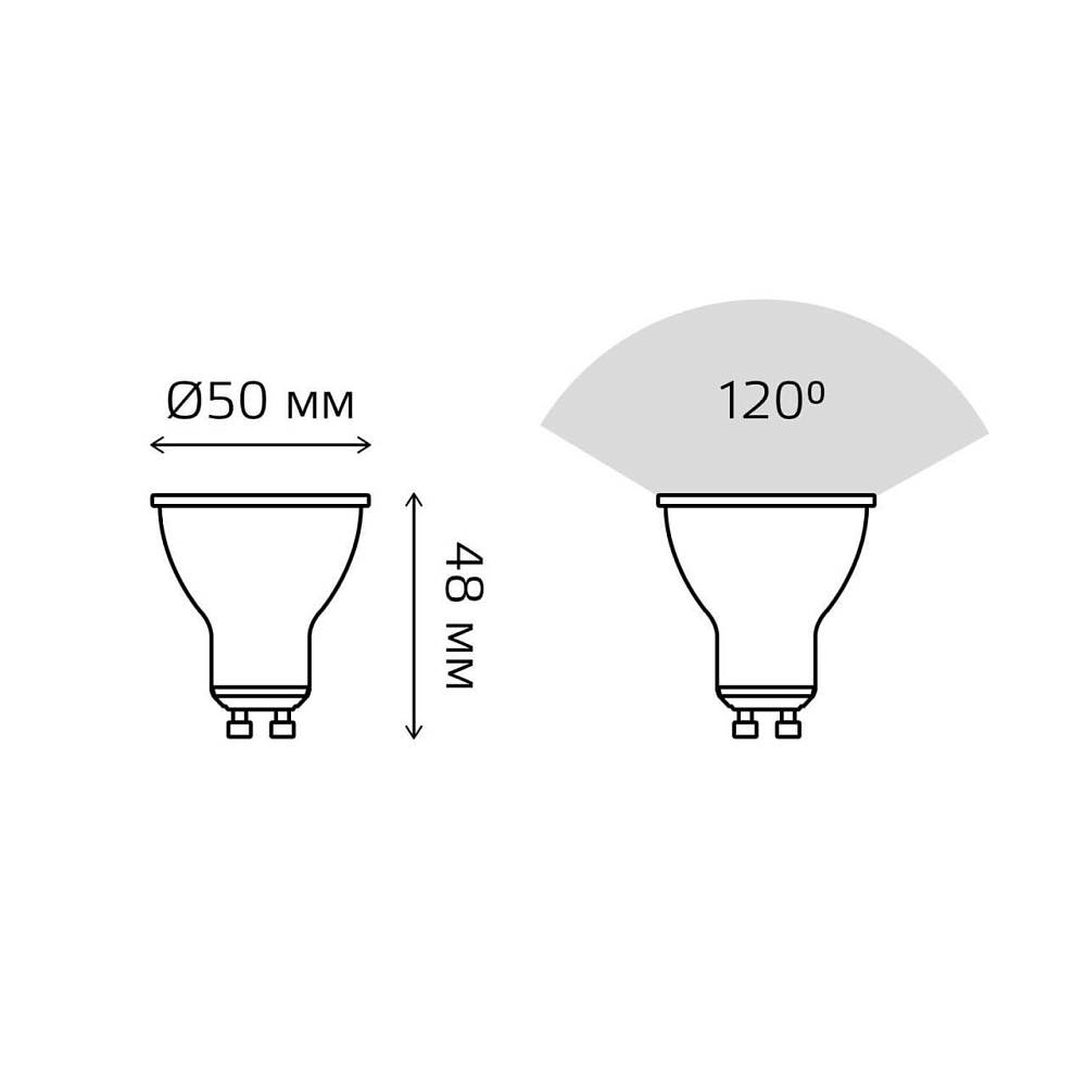 Лампа светодиодная Gauss GU10 5.5W 3000K матовая 13616