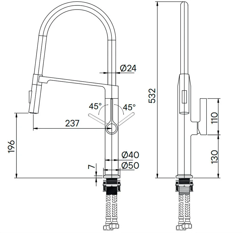 Смеситель для кухни Paulmark Barrel Ba214029-AN черный