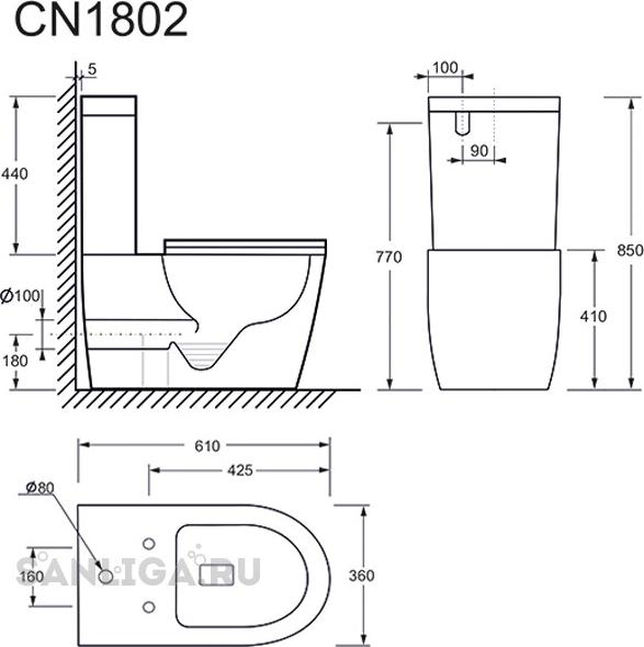 Унитаз-компакт Ceramica Nova Highlight Rimless CN1802