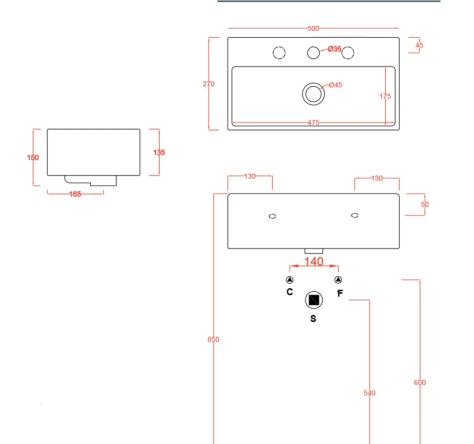 Раковина накладная ArtCeram Quadro QUL001 0100 белый