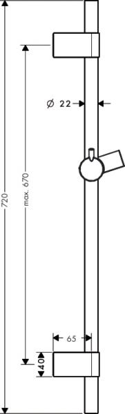 Штанга для душа 72 см Hansgrohe Raindance 28662000