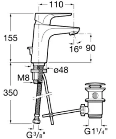 Смеситель для раковины Roca 7.5A30.9.0C0.M хром