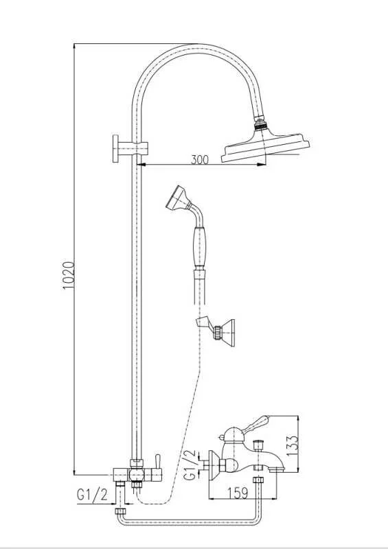 Душевая система Rav-Slezak Labe L554.5/3 хром, белый