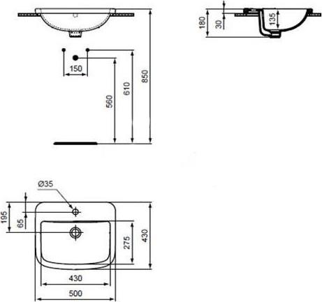 Раковина Ideal Standard Tempo T059201 50 см