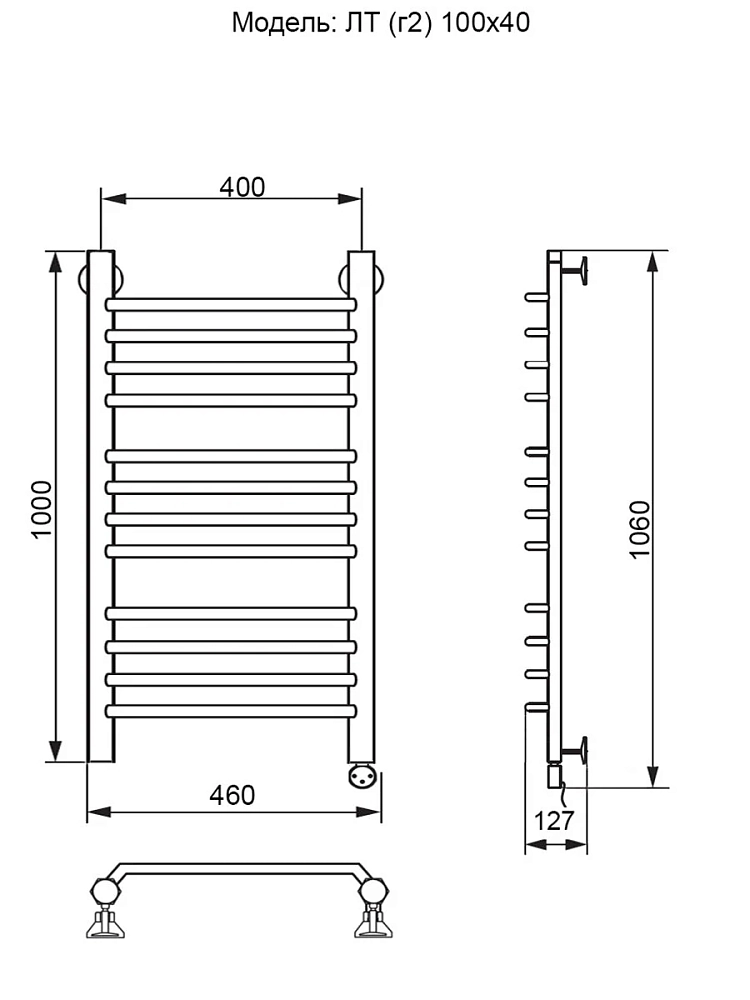 Полотенцесушитель электрический Ника Trapezium ЛТ Г2 100/40 прав хром