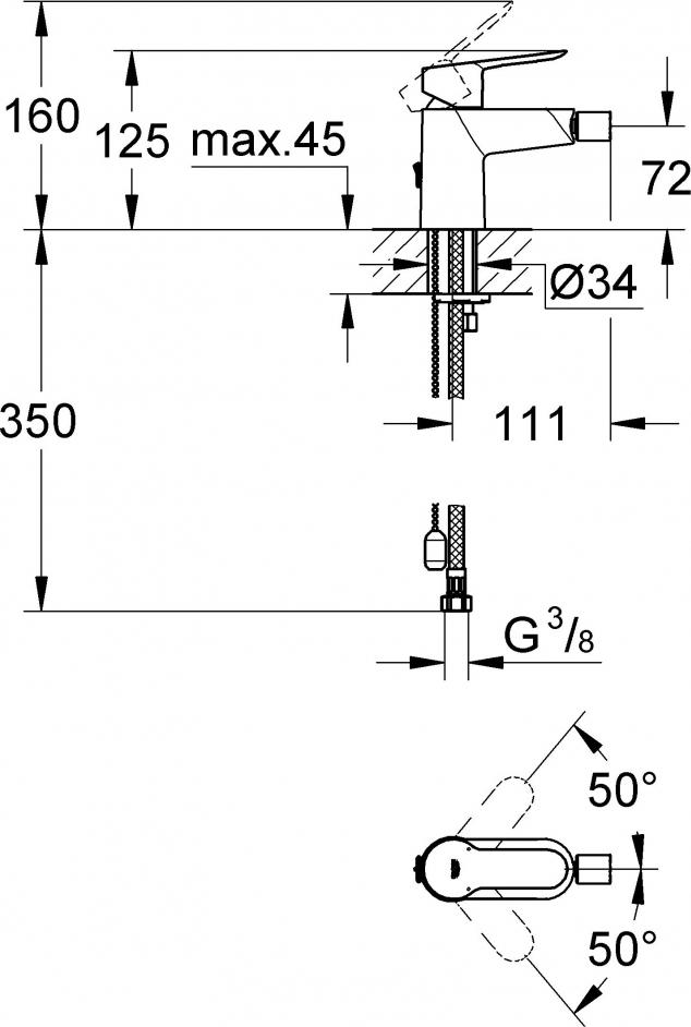 Смеситель Grohe BauEdge 23332000 для биде