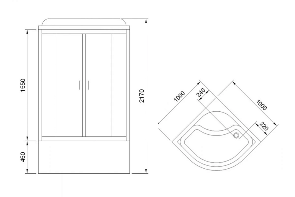 Душевая кабина Royal Bath NRW RB 100NRW-C-CH