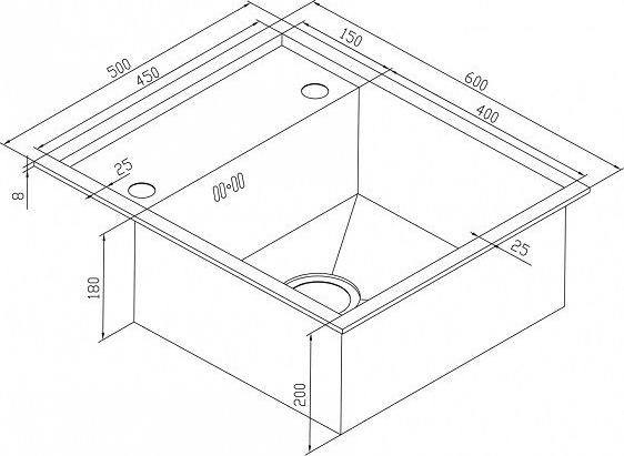 Кухонная мойка Zorg Inox X 60х50х20 X-6050