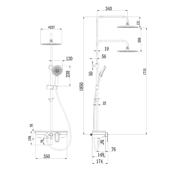 Смеситель для ванны с душем Lemark Tropic LM7012BL черный (уцененный товар)