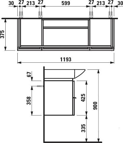 Тумба под раковину Laufen Palace 4.0130.2.075.463.R 120 белый матовый