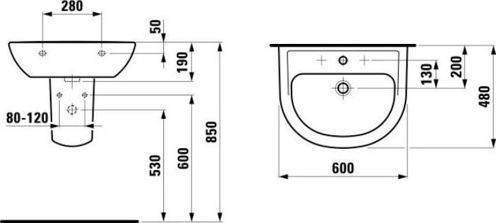 Раковина Laufen Pro 8.1095.2.000.104.1