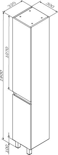 Шкаф-пенал AM.PM X-Joy 30 M85ACSR0306WG правый, белый глянец