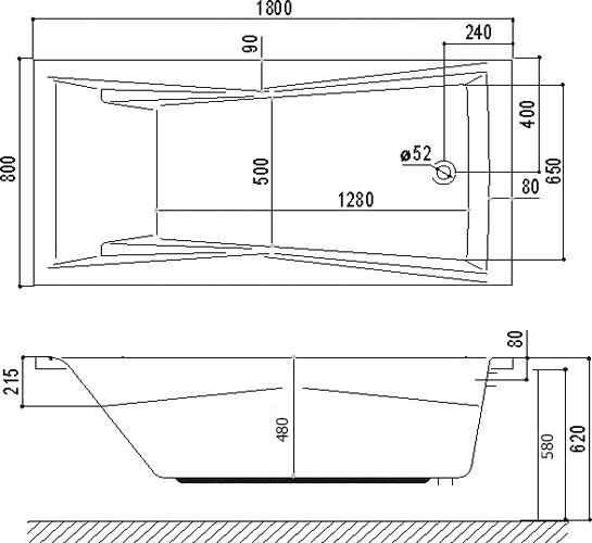 Акриловая ванна Excellent Palace Smart 180х80 WAEX.PAL18.SMART